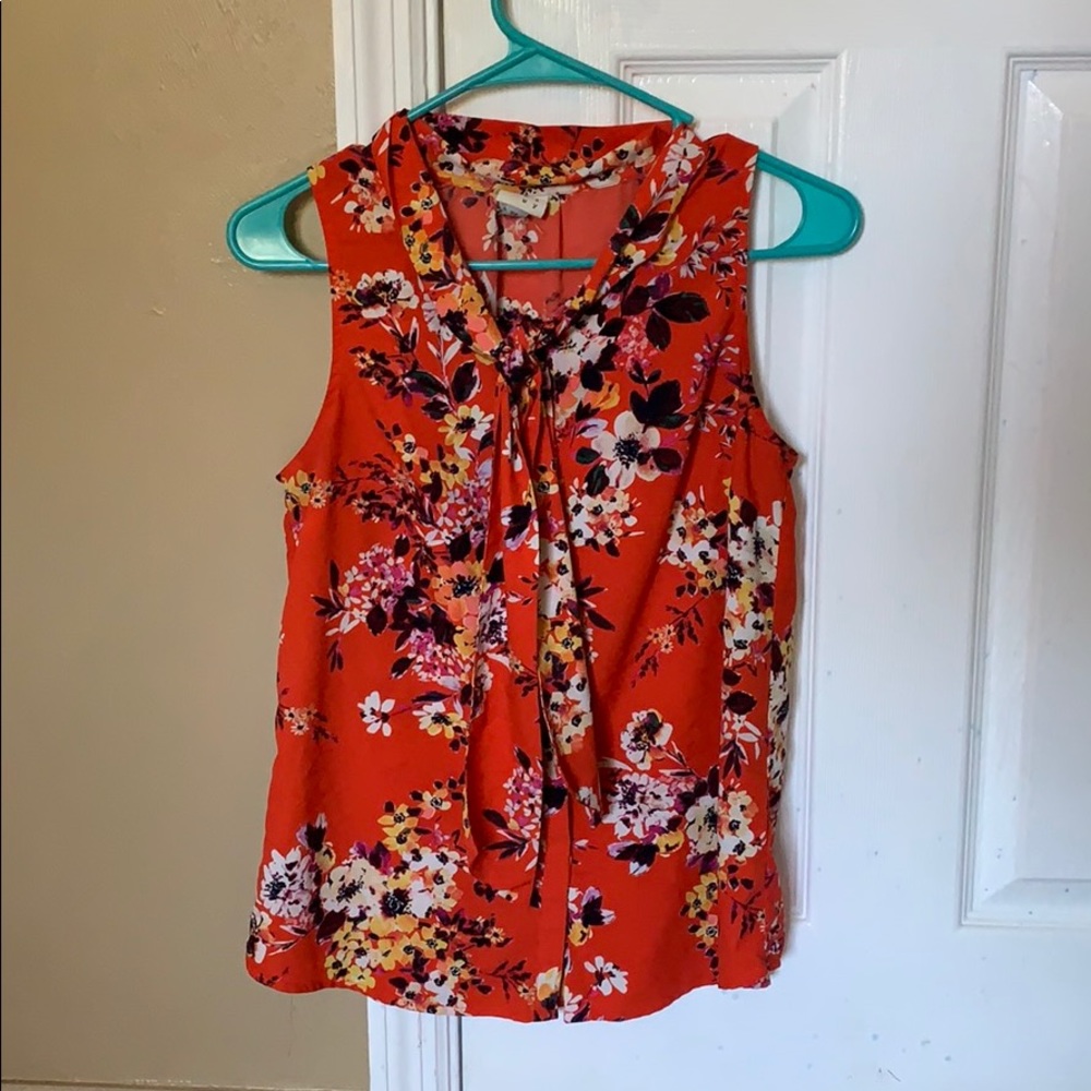 Orange floral tank